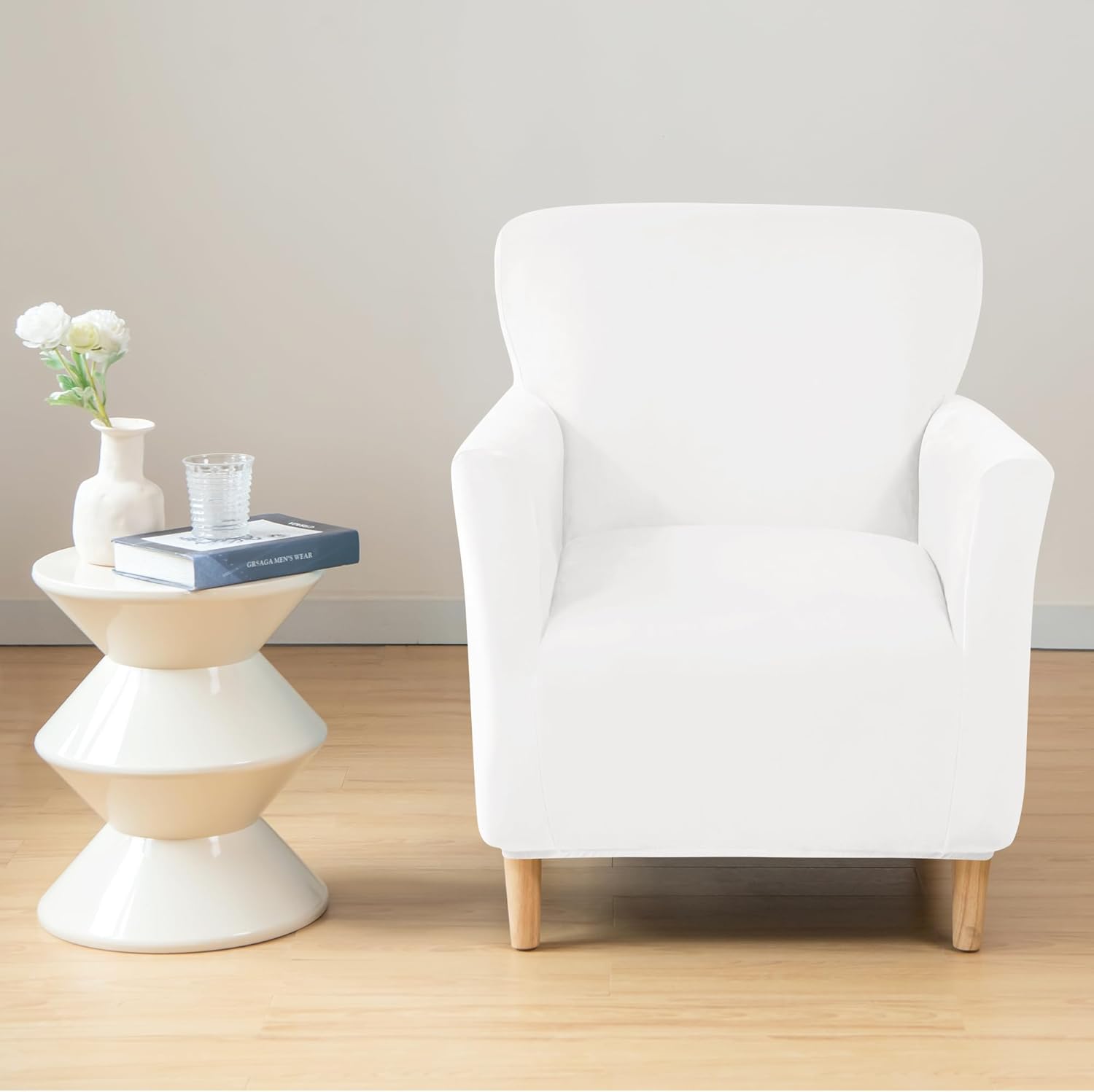 LiveGo Fundas para sillón de banquete, fundas de terciopelo de lujo para silla con brazos, fundas elásticas para sillas para sala de estar, funda