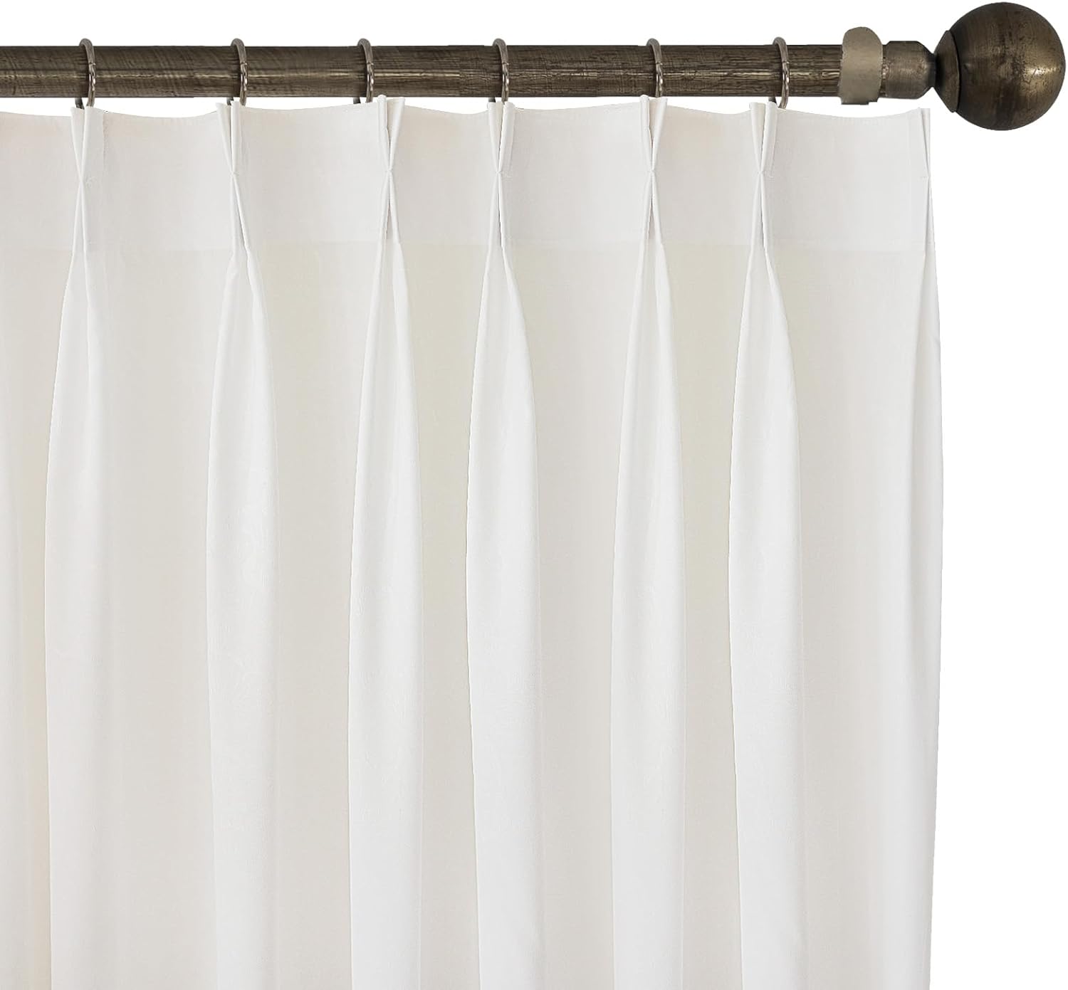CHEFRU 2 paneles de cortinas plisadas blancas para ventana de 96 pulgadas de largo, 2 paneles de cortinas semitransparentes con hojas de ginkgo, 52