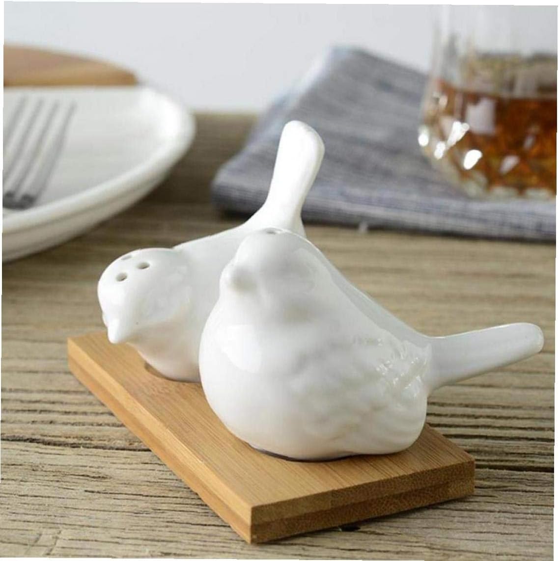 Love Bird – Recipiente de cerámica para condimentos, salero, pimentero, utensilios de cocina, 2 unidades