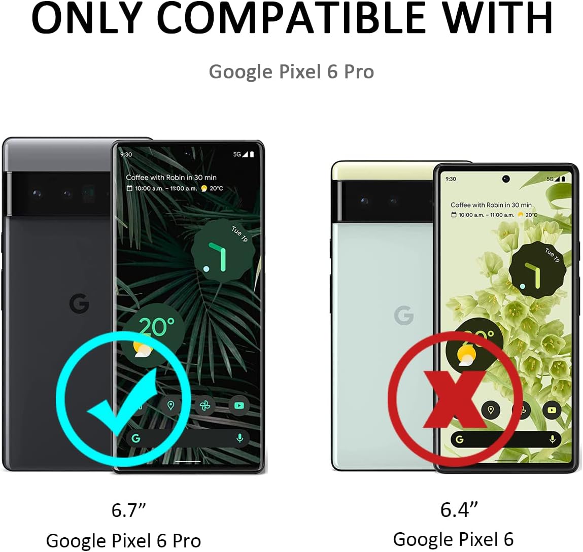 Nvollnoe Funda para Google Pixel 6 Pro con cubierta deslizante para cámara protectora resistente Pixel 6 Pro con tarjetero Funda magnética con