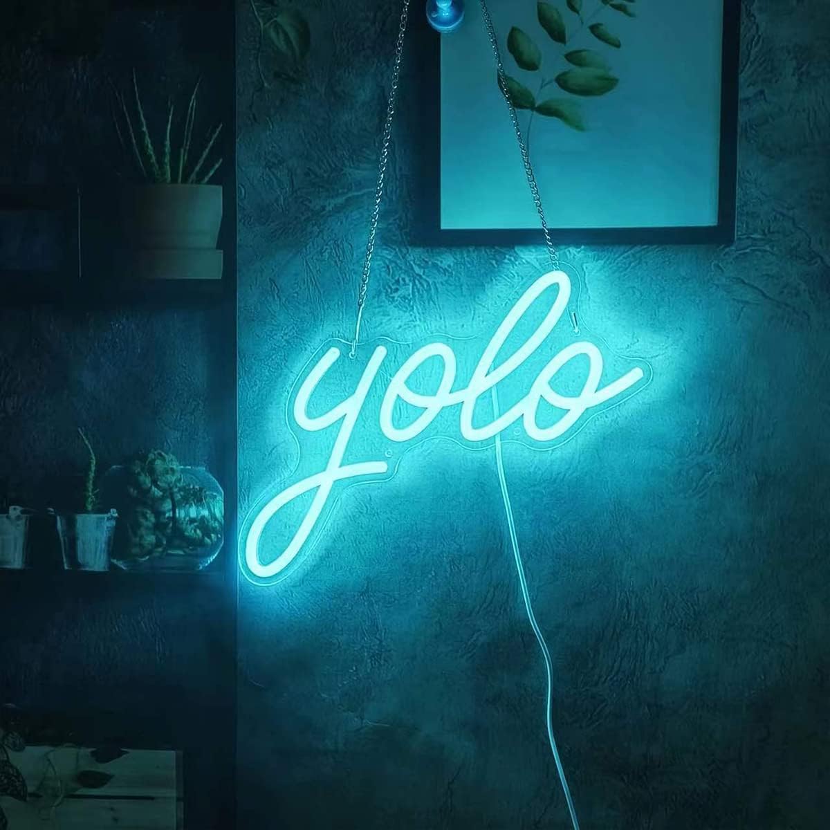 Letrero de neón Yolo para decoración de pared, luz de neón alimentada por USB con atenuador, luces de neón Yolo para dormitorio, oficina