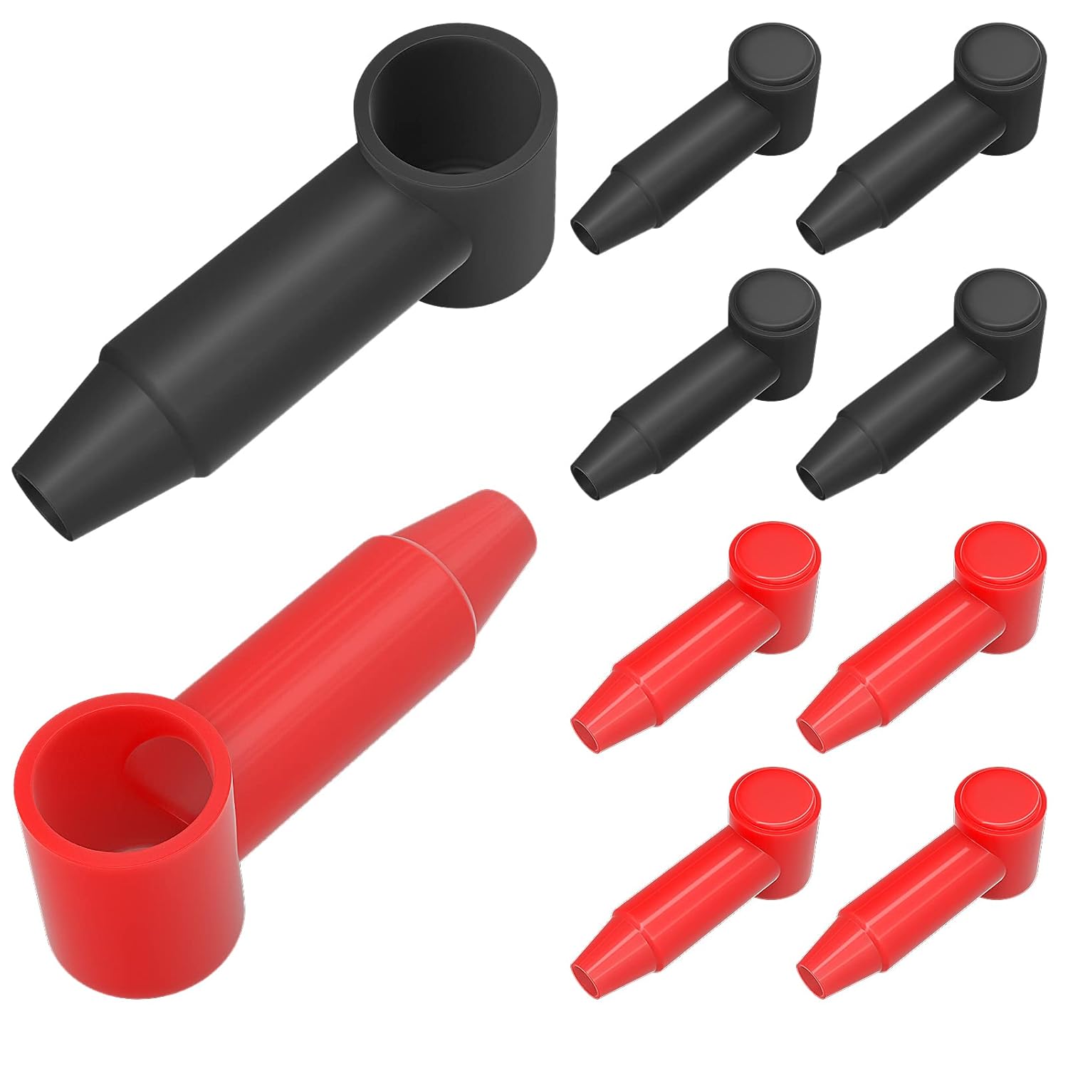 Paquete de 10 cubiertas de terminal de batería para poste de batería de 14″, 516″, 38″, cubierta protectora de terminal de silicona para cable de
