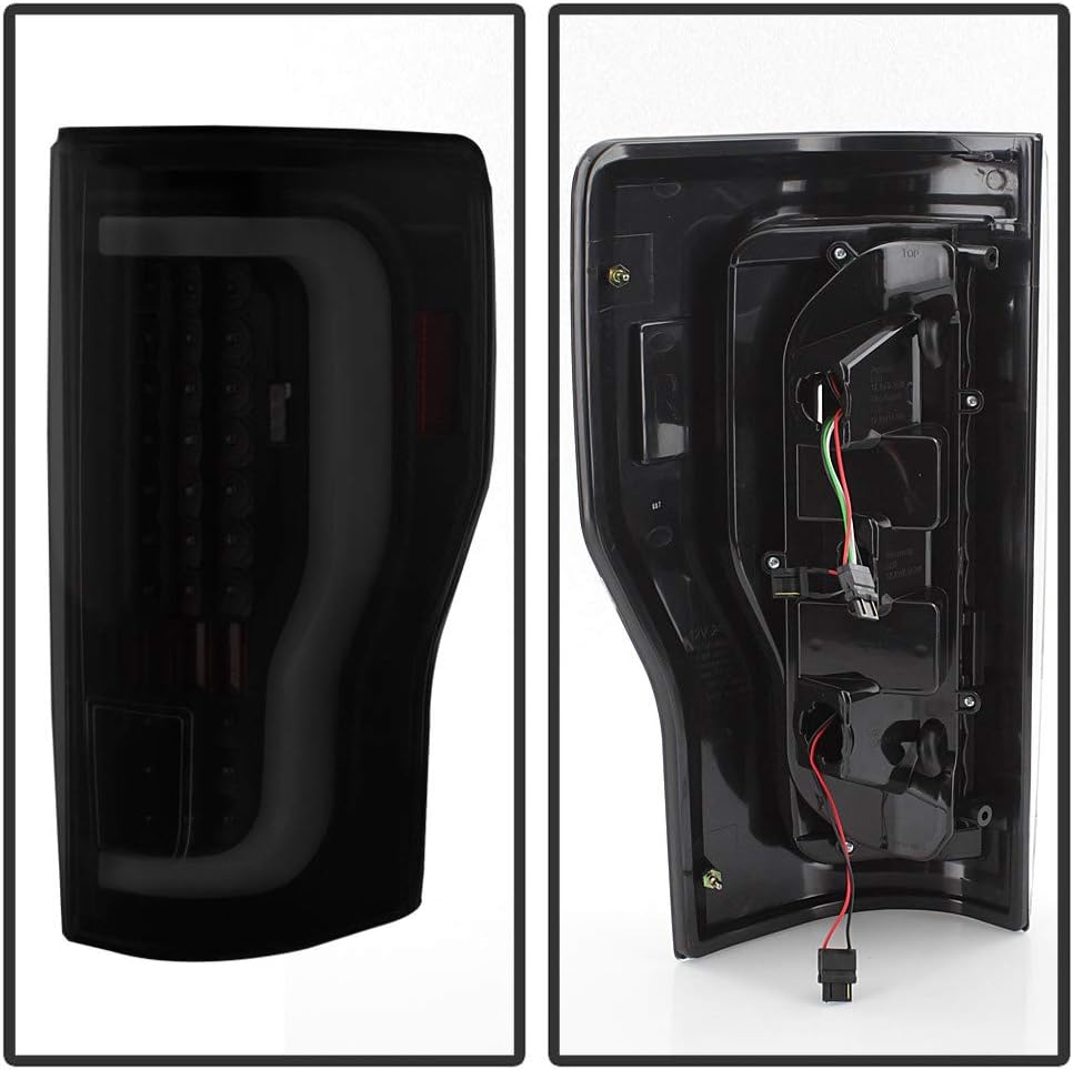 ACANII – Para Black Smoke 2017-2019 Ford F250 F350 Full LED Light Tube Tail LIghts Lámparas de freno