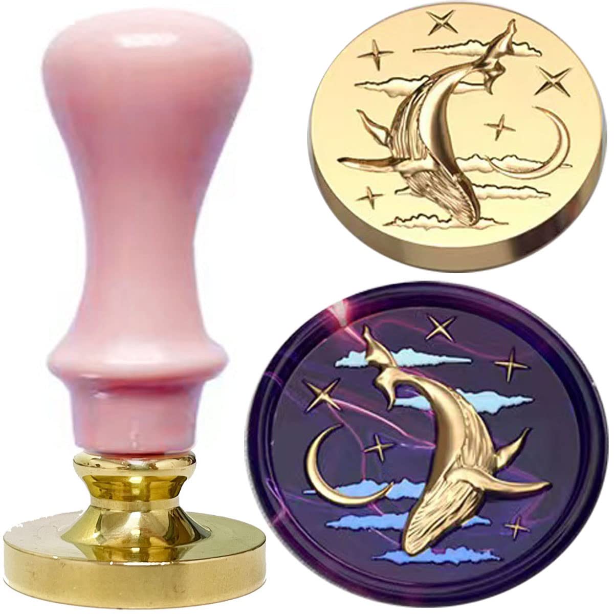 YOKIOU Sello de cera de repuesto para cabeza de animal de ballena 3D, retro, antigua, para álbumes de recortes, para invitaciones de boda, fiesta,