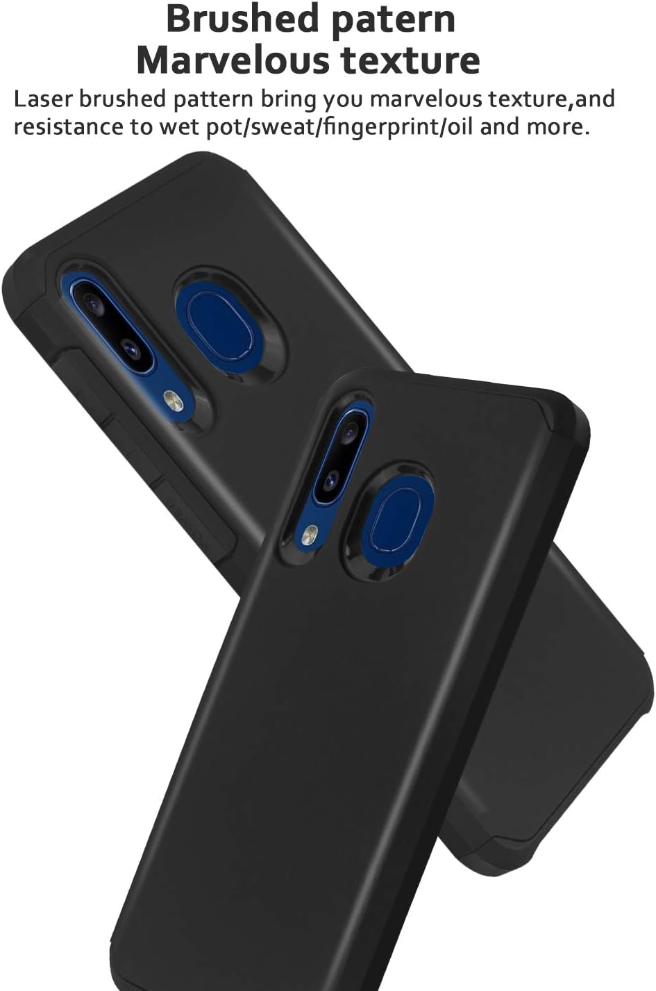 TJS Funda para teléfono compatible con Alcatel 3V 20195032W (no compatible con Alcatel 3V 2018), cubierta híbrida de doble capa a prueba de golpes