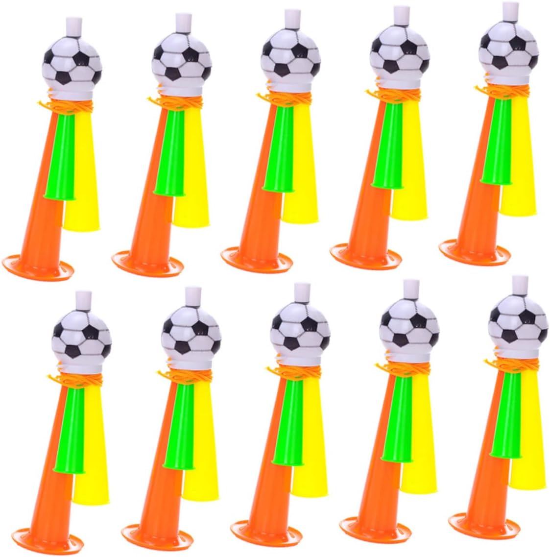 CLISPEED 30 piezas de trompeta de cuerno de fútbol para juego de fútbol, bocinas de barco ruidosas, bocinas de aire para estadio de seguridad,