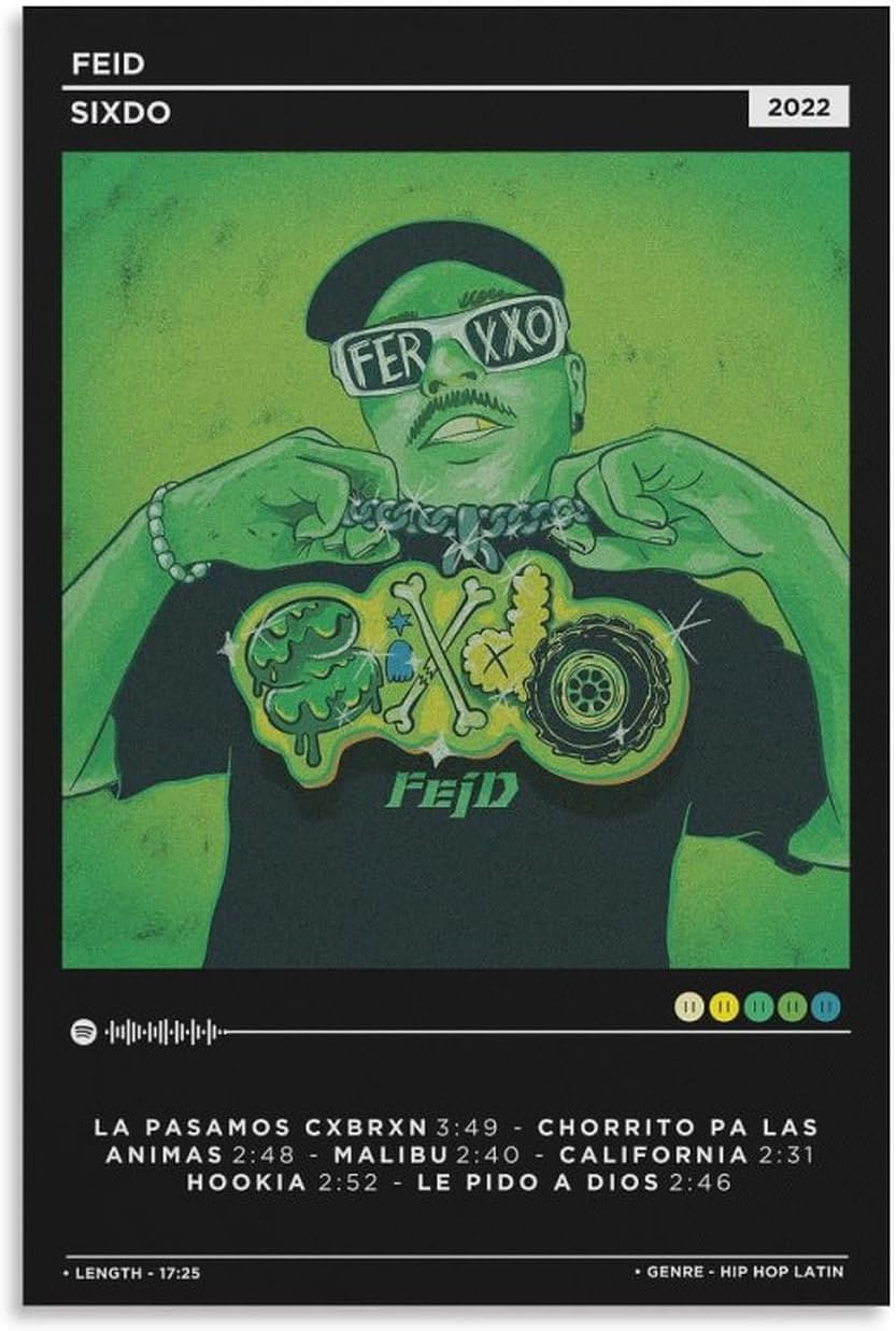 DAXXIN Feid -Sixdo – Póster de lienzo decorativo para pared, sala de estar, dormitorio, decoración, regalo, sin marco, 20 x 30 pulgadas (19.7 x 29.5