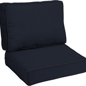 Arden Selections Juego de cojines modernos de acrílico para exteriores, 24 x 24, azul marino clásico Arden Selections Juego de cojines modernos de acrílico para exteriores, 24 x 24, azul marino clásico