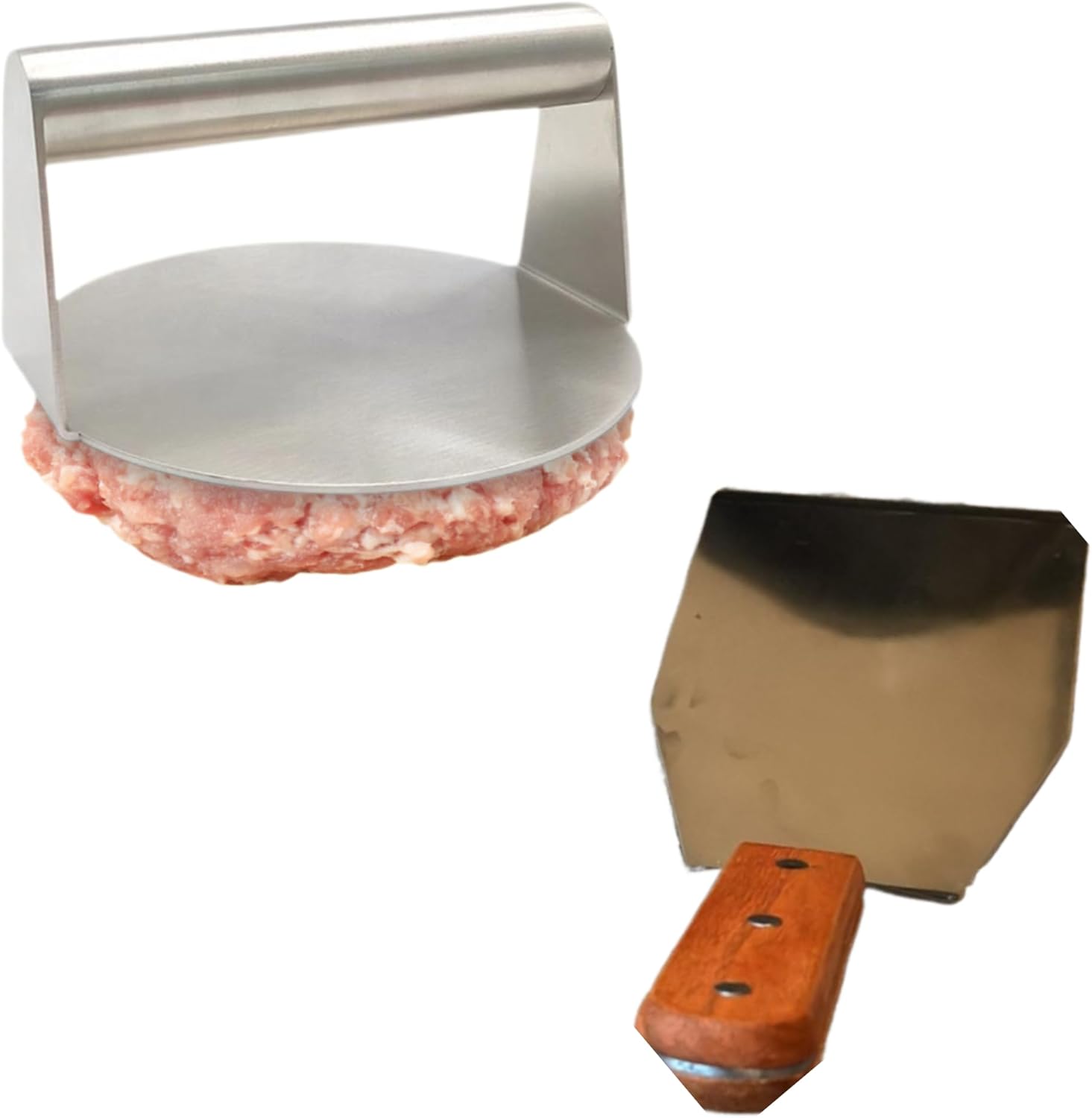 Prensa de hamburguesas Smash – Prensa de hamburguesas, prensa de hamburguesas de acero inoxidable con espátula, kit de prensa de hamburguesas para