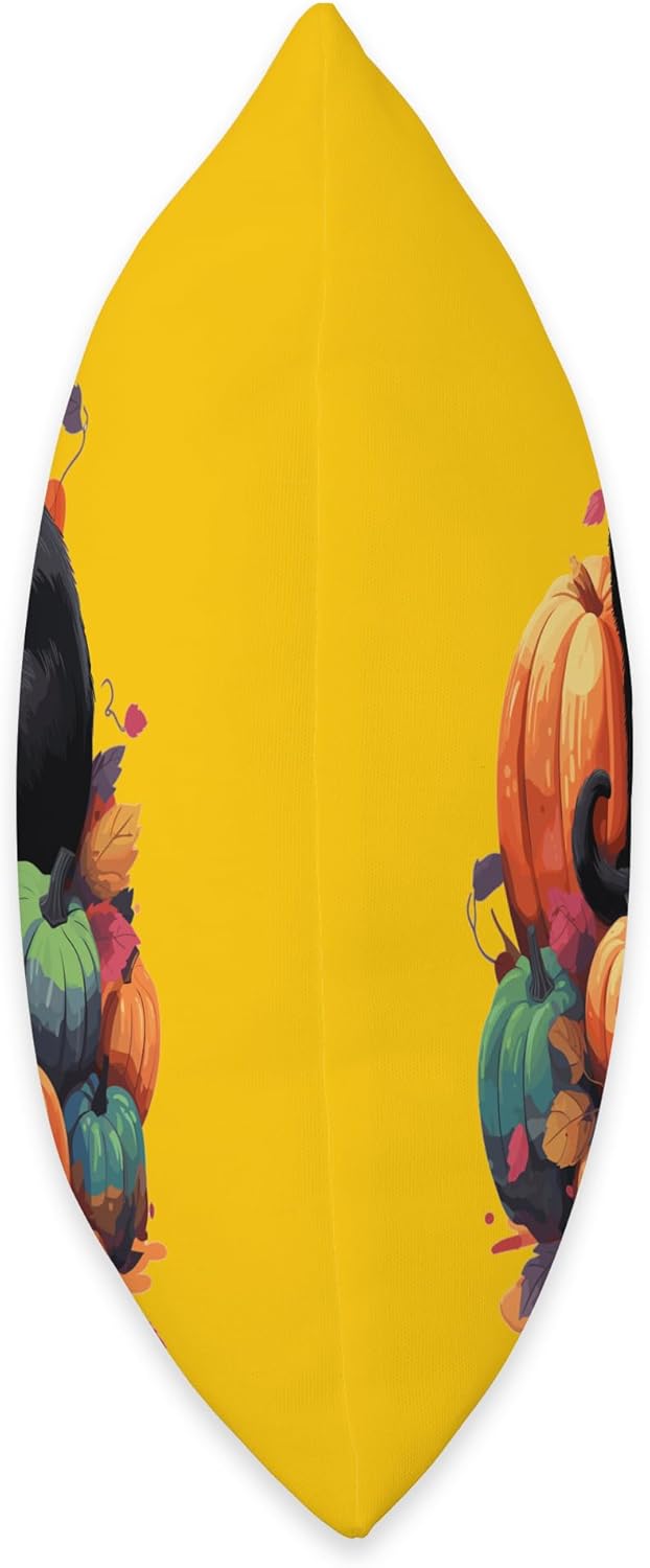 Helloween Cat Costume And Horror Costume Designs Disfraz de Halloween para mujer con calabaza gato negro, 16 x 16 pulgadas, multicolor
