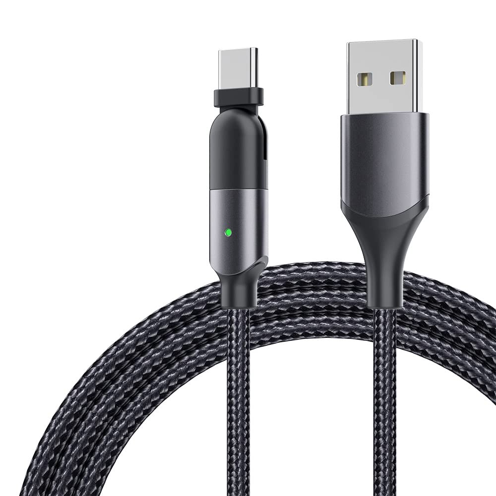 navor Cable de carga y transferencia de datos USB tipo C de 3.9 ft con cabezal giratorio de 180 , compatible con teléfonos SamsungLGMotoLG,