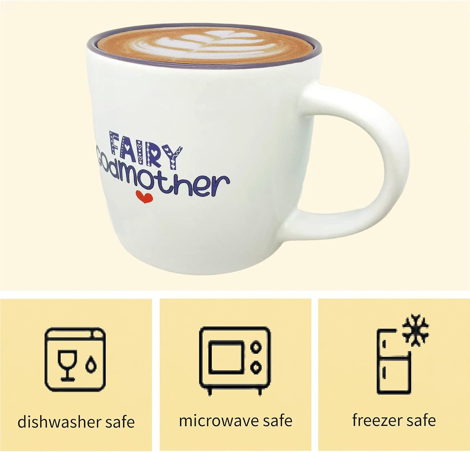Taza de cerámica para madrina de 11 onzas, llavero de madrina, regalos para madrina de parte del ahijado, taza de café, regalo de hada madrina,