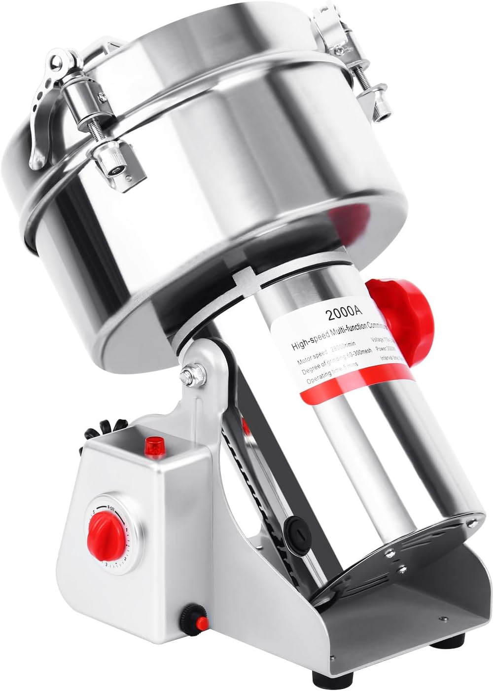Molinillo eléctrico de grano de 70.55 oz, 3000 W, máquina de polvo de alta velocidad, tipo oscilante, malla 30-300, acero inoxidable de 32000 rpm,