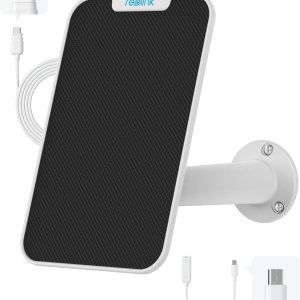 REOLINK Panel solar de 3 W diseñado para cámaras de seguridad inalámbricas para exteriores, cámaras alimentadas por energía solar, puerto tipo C de REOLINK Panel solar de 3 W diseñado para cámaras de seguridad inalámbricas para exteriores, cámaras alimentadas por energía solar, puerto tipo C de