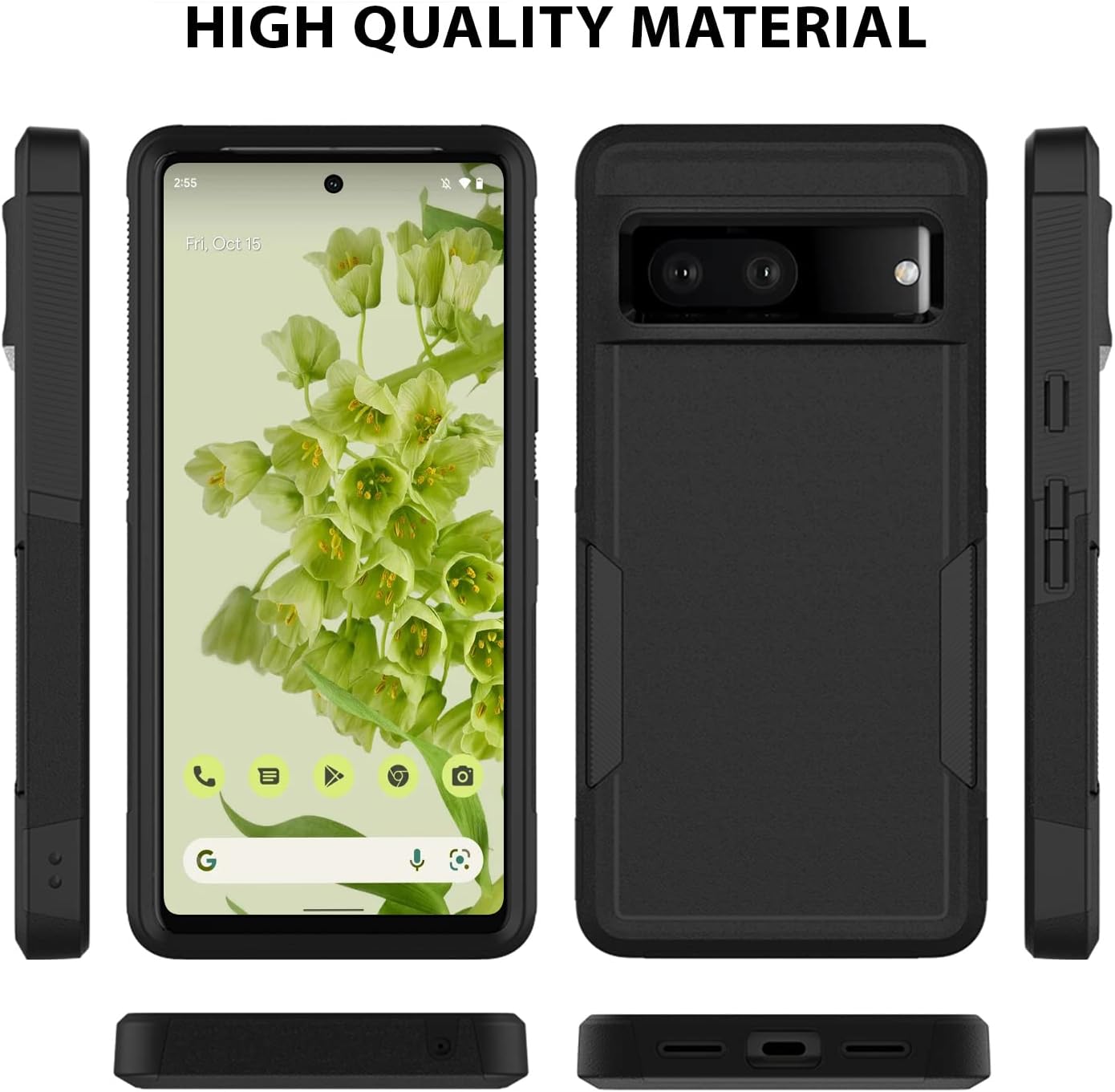 ZUSLAB Funda compatible con Google Pixel 7 2022, ajuste delgado, de goma y policarbonato a prueba de golpes, funda protectora antideslizante para