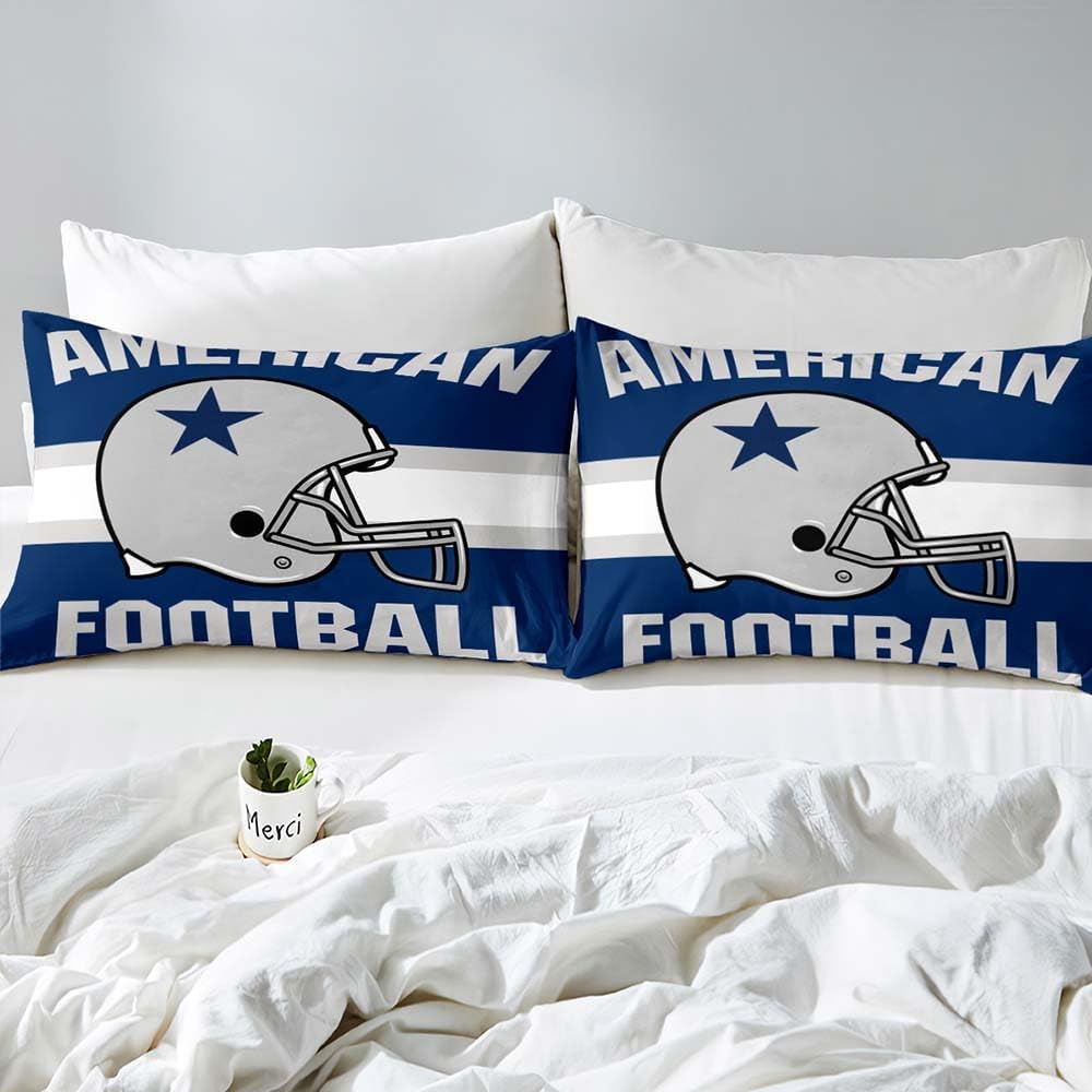 LUVIVIHOME Juego de funda de edredón de fútbol de 3 piezas, ropa de cama Queen, ropa de cama deportiva, ropa de cama para adolescentes y niños,