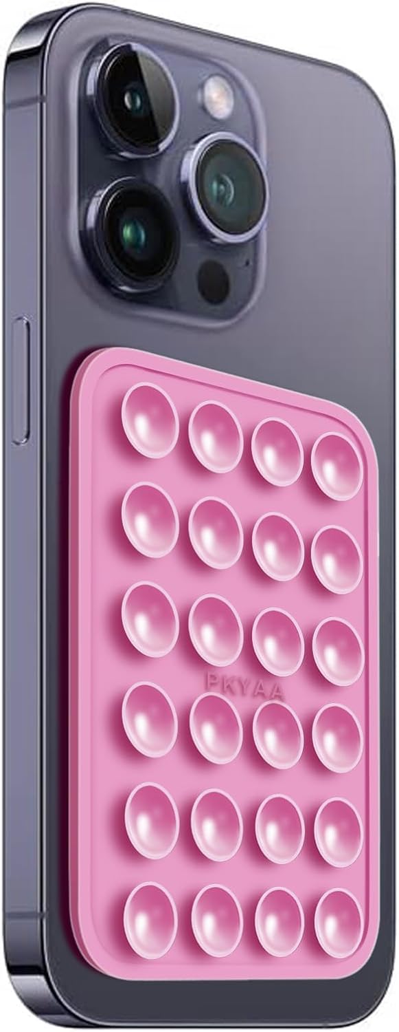 PKYAA Soporte de silicona con succión para teléfono, accesorio adhesivo de silicona para teléfonos inteligentes, soporte de teléfono con espejo