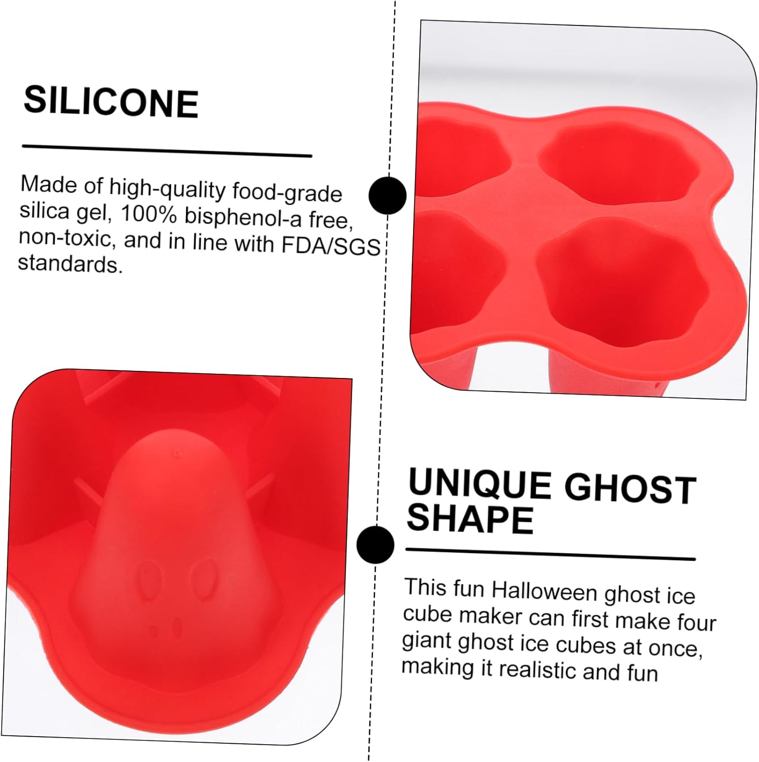 Moldes para cubitos de hielo fantasma, bandeja de hielo de silicona, bandeja de hielo de silicona para gelatinas, moldes de hielo fantasma, moldes