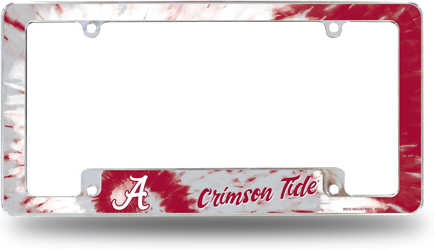 Rico Industries Marco cromado de la NCAA de 12 x 6 pulgadas, marco cromado para placa de automóvil, camión, SUV