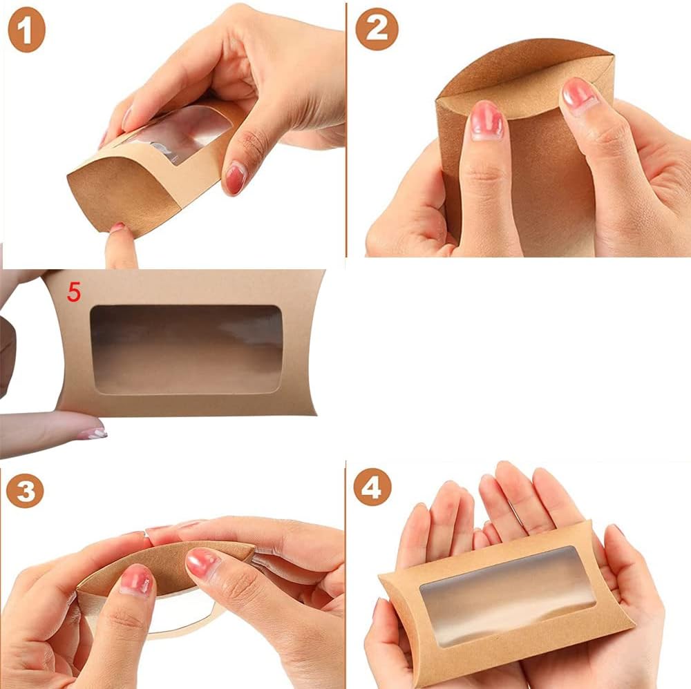 40 mini cajas de embalaje de papel blanco con ventana transparente, caja de embalaje de regalo para panadería, dulces, chocolate, joyas, exhibición,