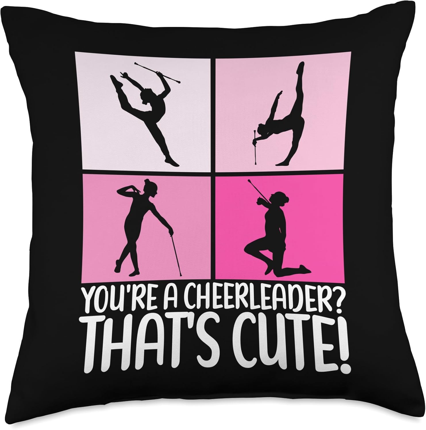 Twirling Outfit Majorette Baton Twirler Gifts Throw Pillow, 18×18, Multicolor