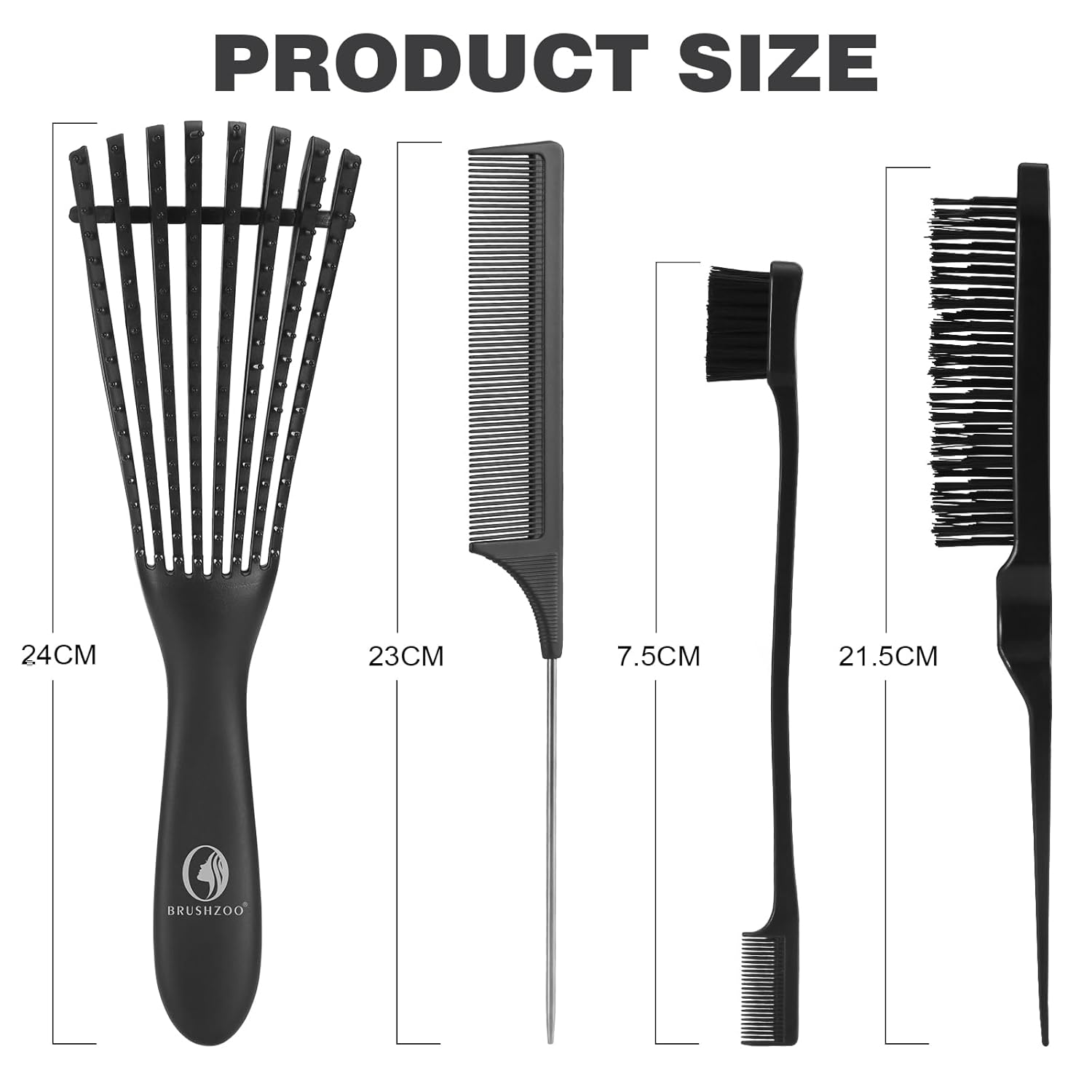 BRUSHZOO – Cepillo de pelo con peine para peinar el cabello, cepillos desenredantes para mujeres, hombres y niños, cabello rizado, juego de cepillos