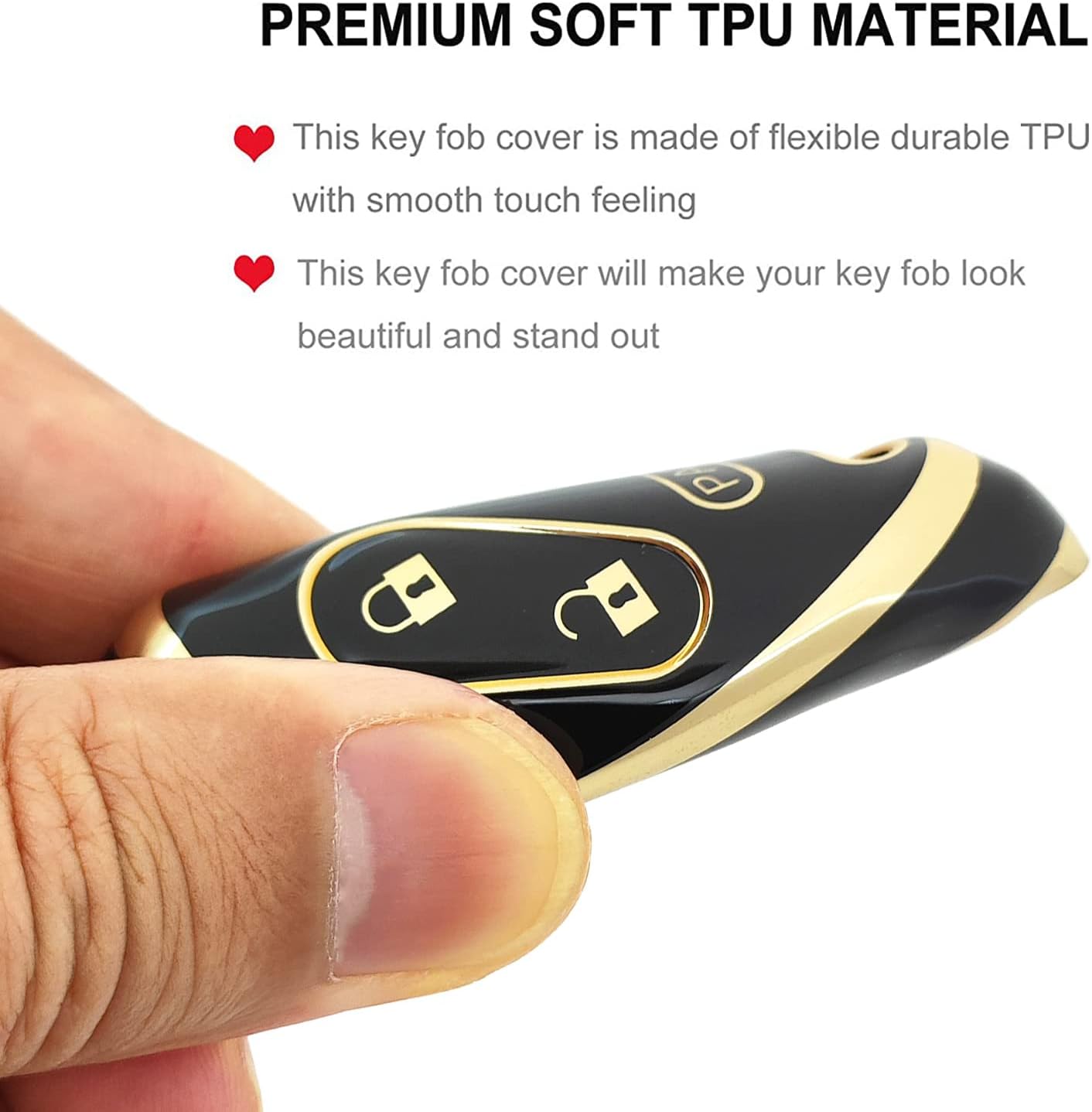 Funda para llavero Honda con llavero de TPU suave para llave de automóvil, compatible con Honda AccordCivicCR-VFitOdysseyPilotRidgelineCR-Z (negro),