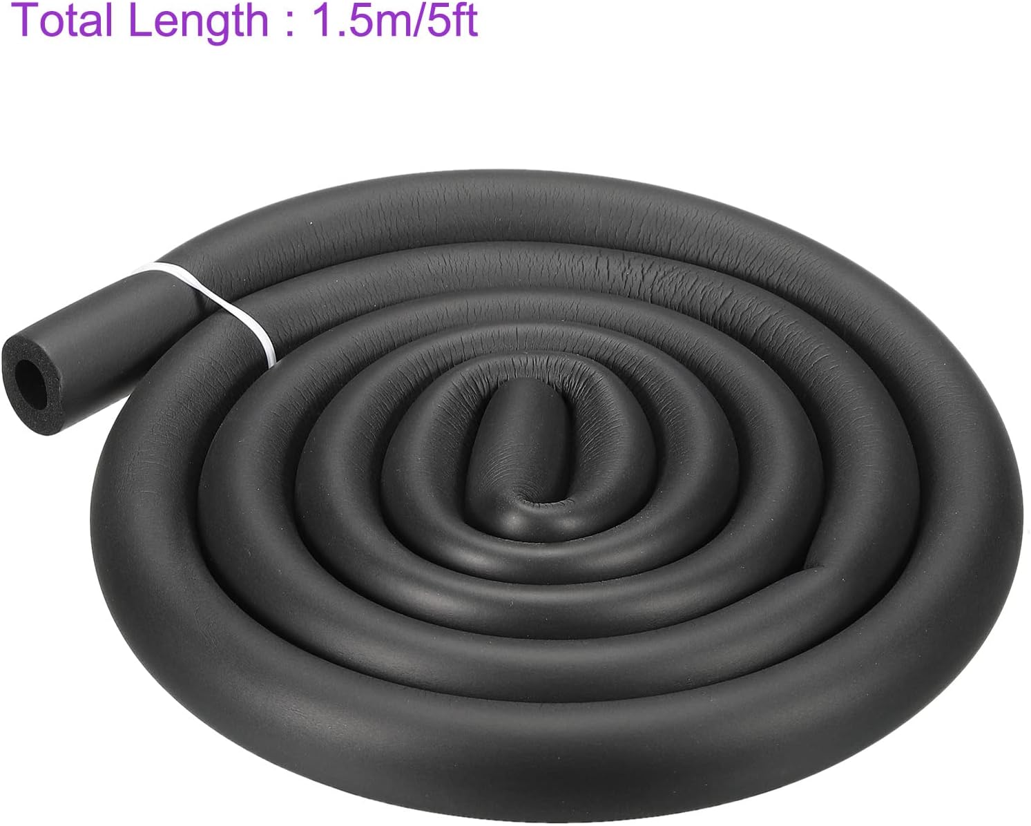 DMiotech Tubo de espuma de 38 pulgadas de diámetro x 316 pulgadas de grosor de 5 pies de diámetro negro, tubo de espuma de celda cerrada