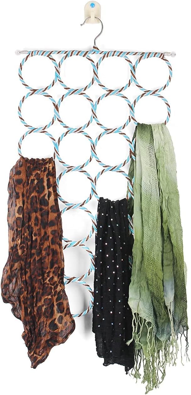 28 bucles bufanda percha titular armario puerta organizador Tie Belt Rack (color aleatorio)