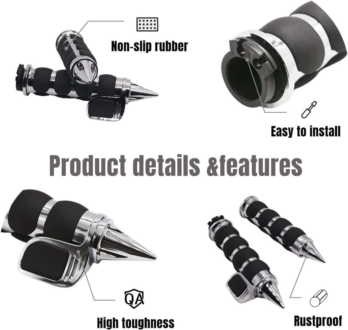 Empuñaduras de mano para motocicleta de 1 pulgada y 0.984 in, antideslizantes, universales, para Harley Davidson Street Glide Sportster 883 Road