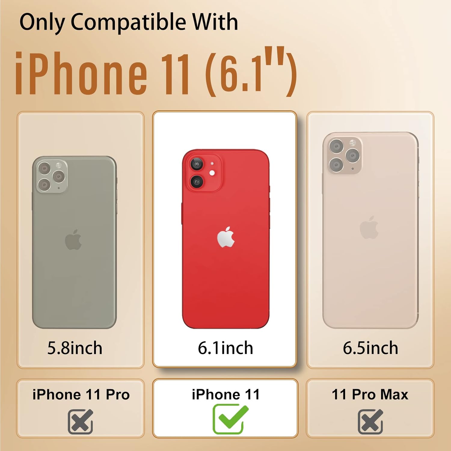 Buleens Funda para iPhone 11 con soporte de espejo de botella de perfume de metal, bonitas fundas de corazón femenino para iPhone 11, elegante funda