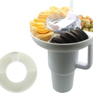 PUFAMET Cuenco de aperitivos para vaso Stanley de 40 onzas con asa, bandeja reutilizable para aperitivos Stanley Cup de 40 onzas, bandeja de PUFAMET Cuenco de aperitivos para vaso Stanley de 40 onzas con asa, bandeja reutilizable para aperitivos Stanley Cup de 40 onzas, bandeja de