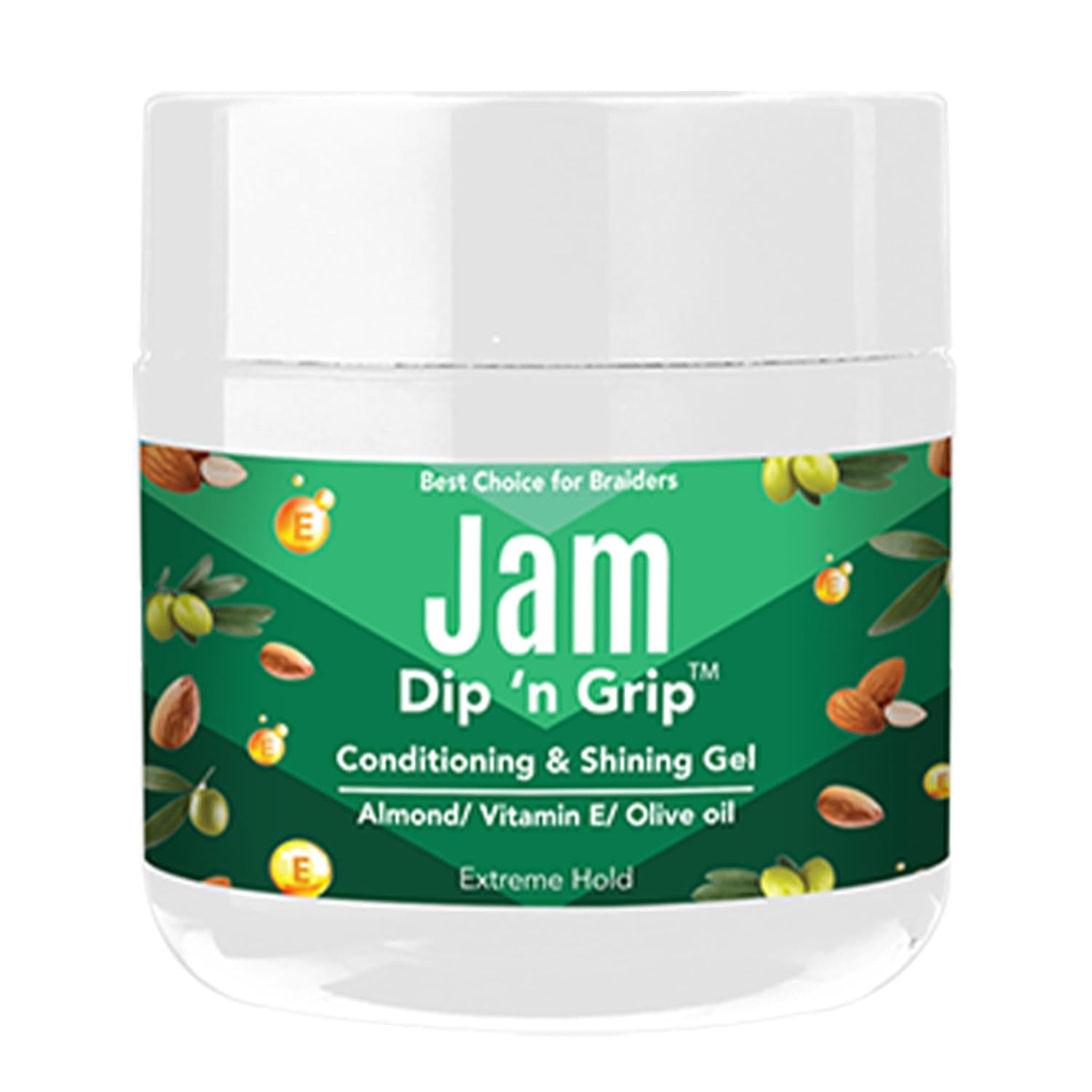 Gel para el cabello con aceite de almendra y vitamina E, agarre extremo y poder de peinado en una maravilla de 4 onzas