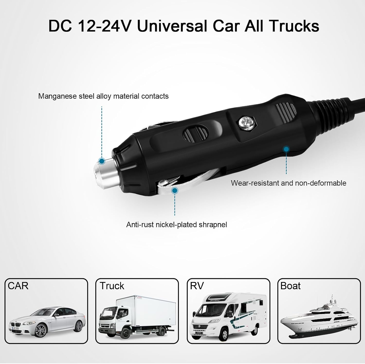 90W Resmed AirSense 11 Convertidor DC 12V-24V Cargador de coche Adaptador de CC para todos Resmed AirSense 11 AutoSetAirSense 11 Elite Cable de