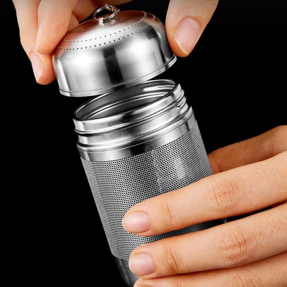 1 colador de té, infusor de té de acero inoxidable, hojas de té, condimentos de especias, tetera, filtro de café de malla fina (S, plateado)