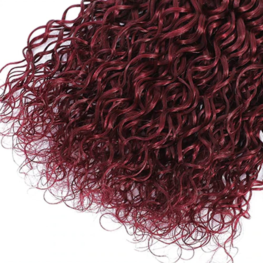 Extensiones de cabello humano ondulado brasileño de doble trama de color negro a rojo vino