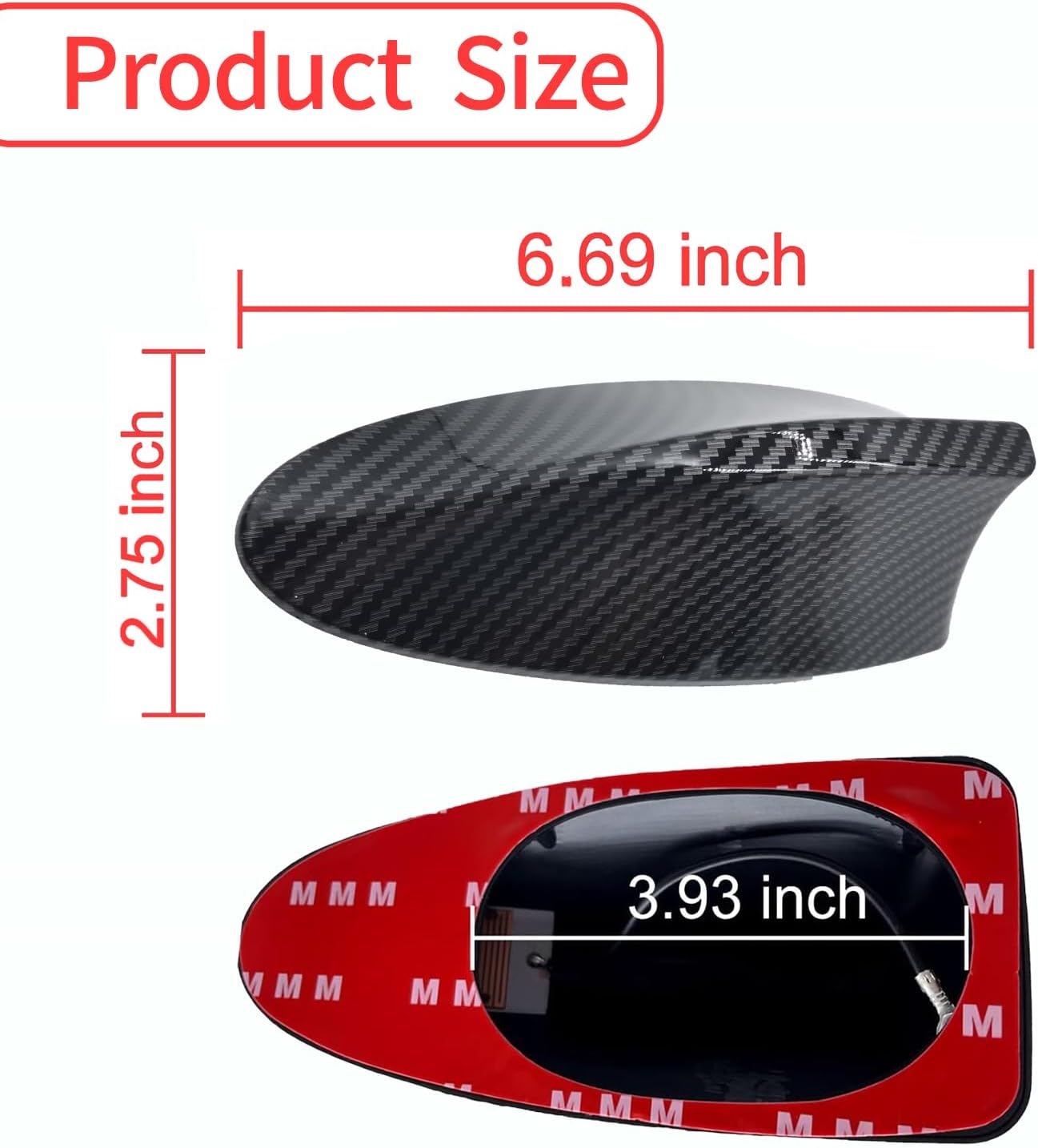Paquete de 1 antena de aleta de tiburón para automóvil, cubierta de base de señal de radio AMFM, receptor de señal de automóvil ABS, accesorios de