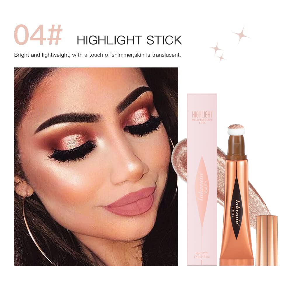 YU KUI LX Lápiz de belleza líquido resaltador, maquillaje iluminador, varita iluminadora, barra de belleza líquida con aplicador de cojín para