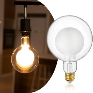 ALAMPEVER Bombillas LED de globo grandes, LED decorativas regulables con 6 W equivalentes a bombillas de 40 W, blanco suave de 2700 K, base E26, 400 ALAMPEVER Bombillas LED de globo grandes, LED decorativas regulables con 6 W equivalentes a bombillas de 40 W, blanco suave de 2700 K, base E26, 400