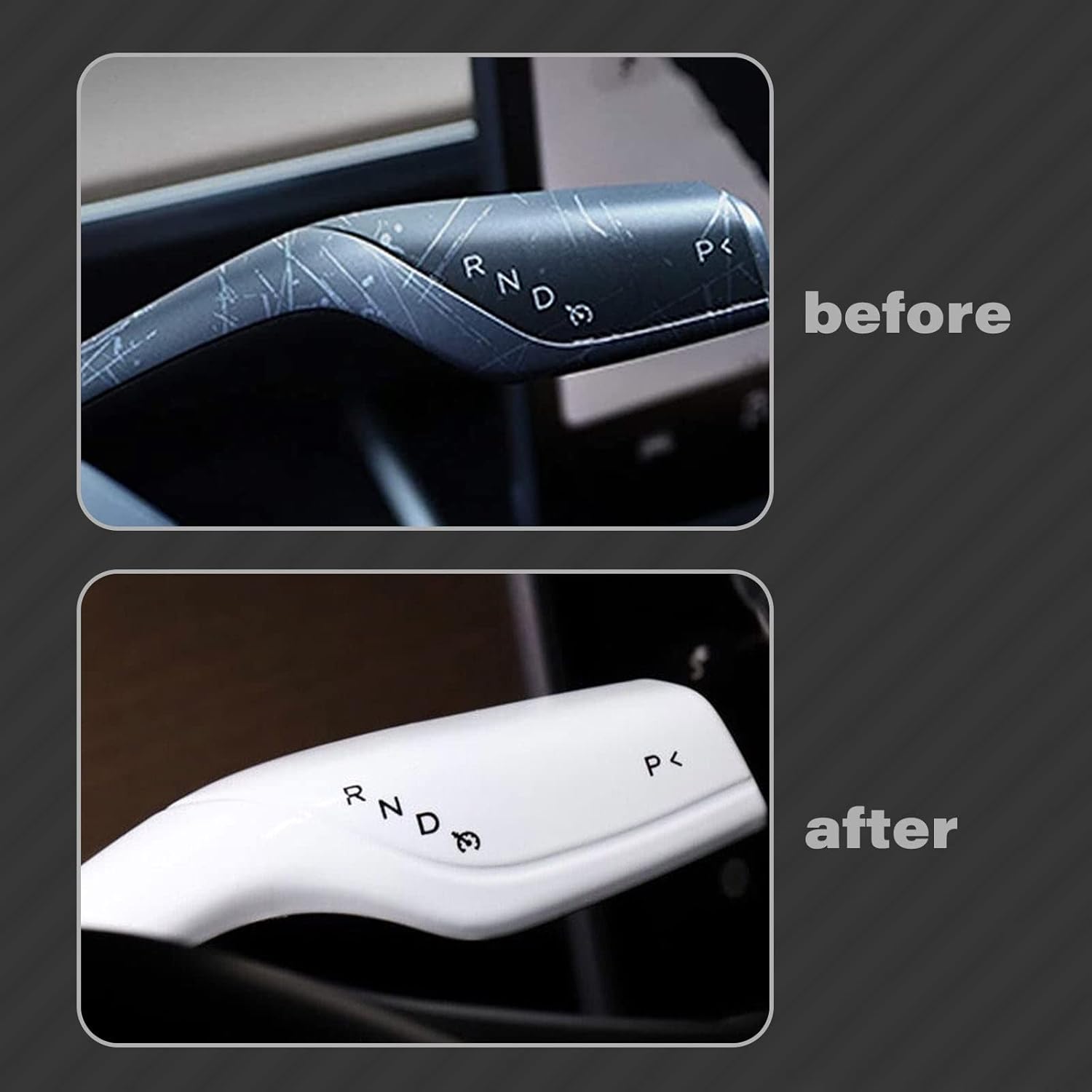 Xotic Tech – Juego de accesorios para volante, color blanco brillante, para consola central, palanca de cambios, accesorios para volante, compatible