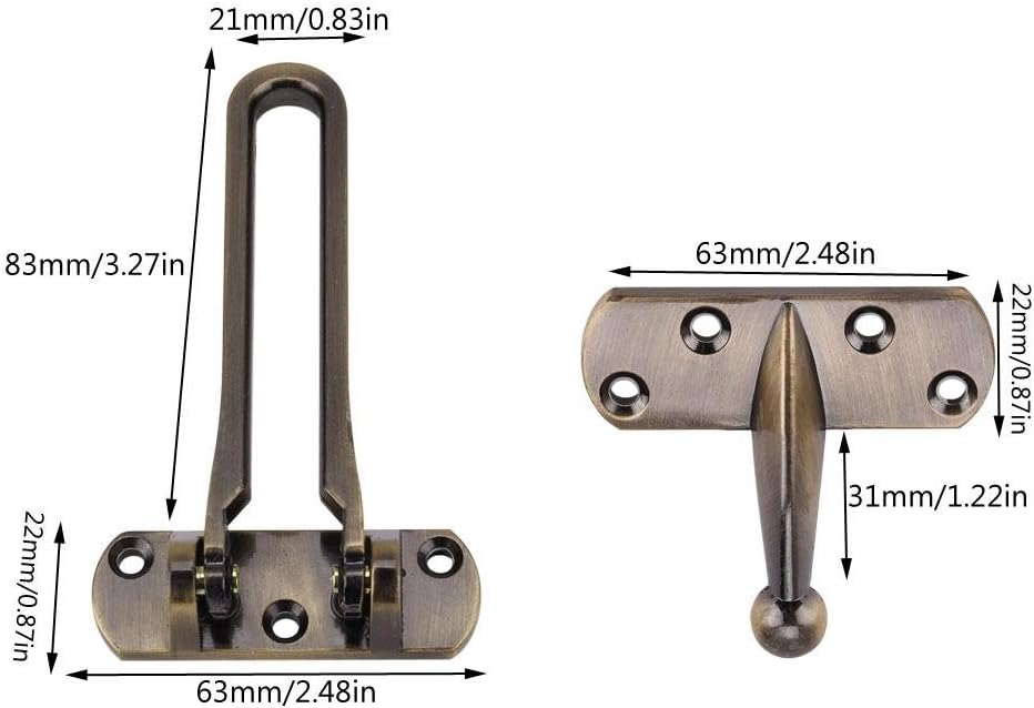 Multi Color Aleación de Zinc Seguridad Ventana Puerta Guardia Restrictor Cerradura Cerradura Cerradura Cadena de Seguridad (Bronce)