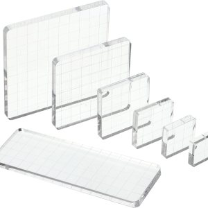 PATIKIL Bloque de sello acrílico, paquete de 7 bloques de estampado transparentes con líneas de cuadrícula, bloques de montaje decorativos, juego PATIKIL Bloque de sello acrílico, paquete de 7 bloques de estampado transparentes con líneas de cuadrícula, bloques de montaje decorativos, juego