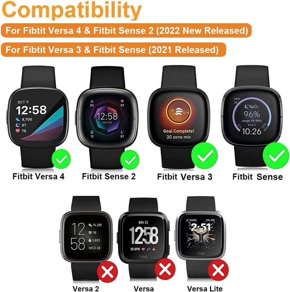 Compatible con Fitbit Versa 43Sense 2Sense, correas de cuero, correa de repuesto para mujeres y hombres, correa de repuesto ajustable para Fitbit
