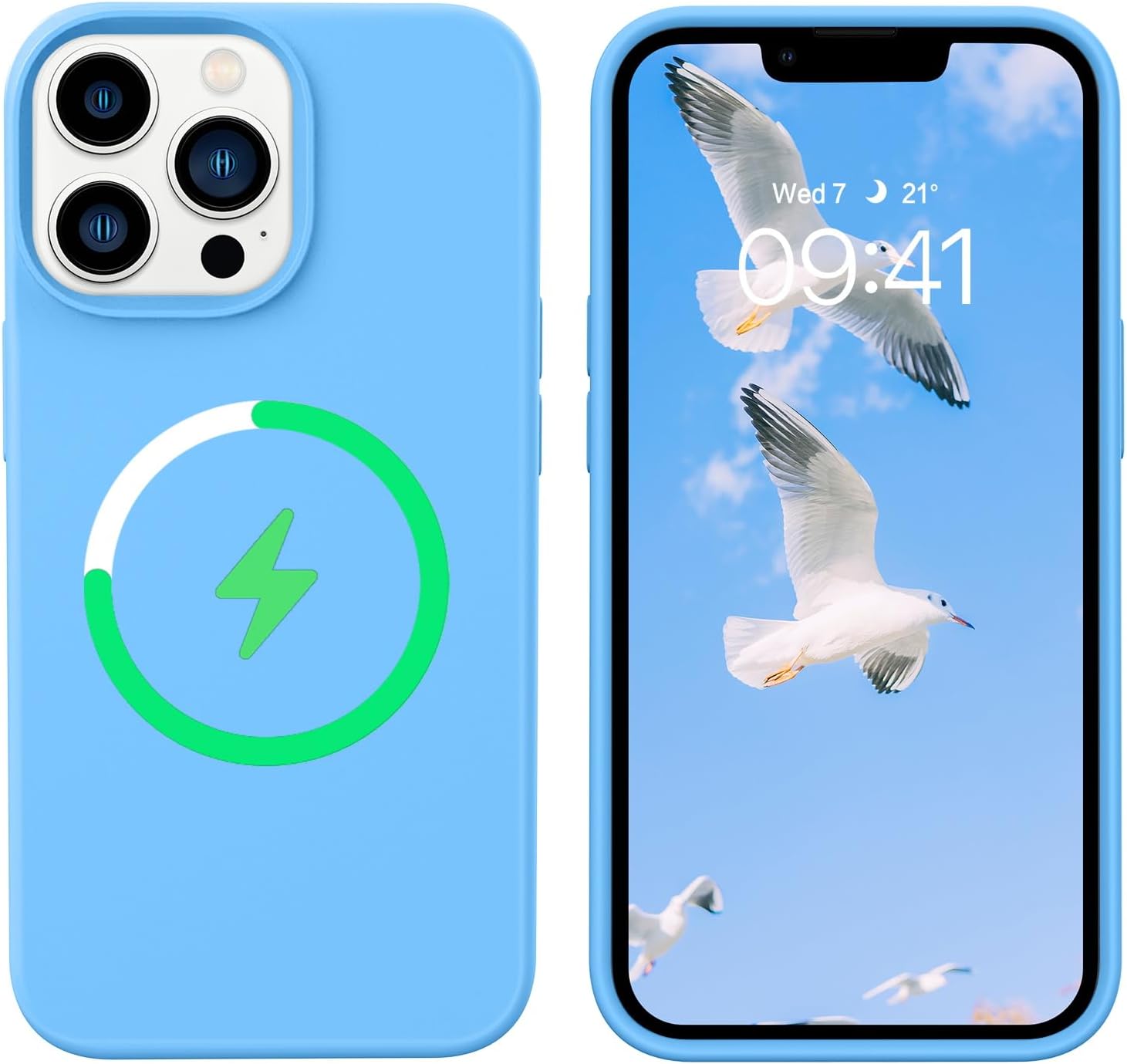 BENTOBEN Funda para iPhone 13 Pro Max, funda para iPhone 13 Pro Max con Magsafe, magnética, ajuste delgado, silicona líquida suave, antiarañazos, a