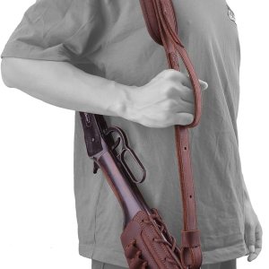 Funda de cuero para rifle con eslinga de pistola de fósforo, soporte de carcasa de almohadilla de retroceso de escopeta de lona con correa de caza Funda de cuero para rifle con eslinga de pistola de fósforo, soporte de carcasa de almohadilla de retroceso de escopeta de lona con correa de caza