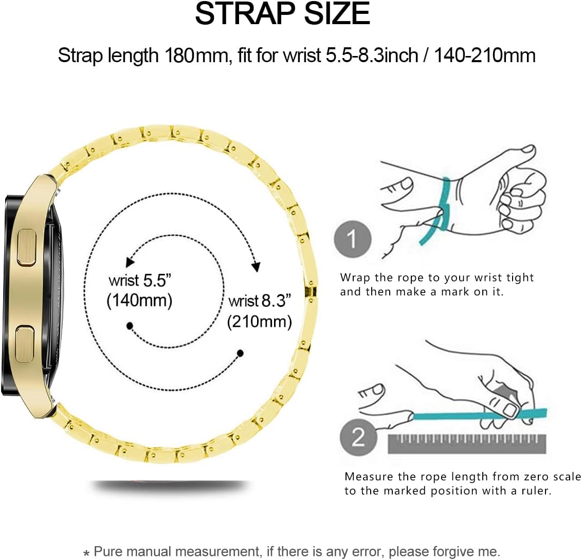Correas compatibles con Samsung Galaxy Watch 455 Pro, correa de metal con diamantes de imitación de 0.787 pulgadas con funda protectora de repuesto