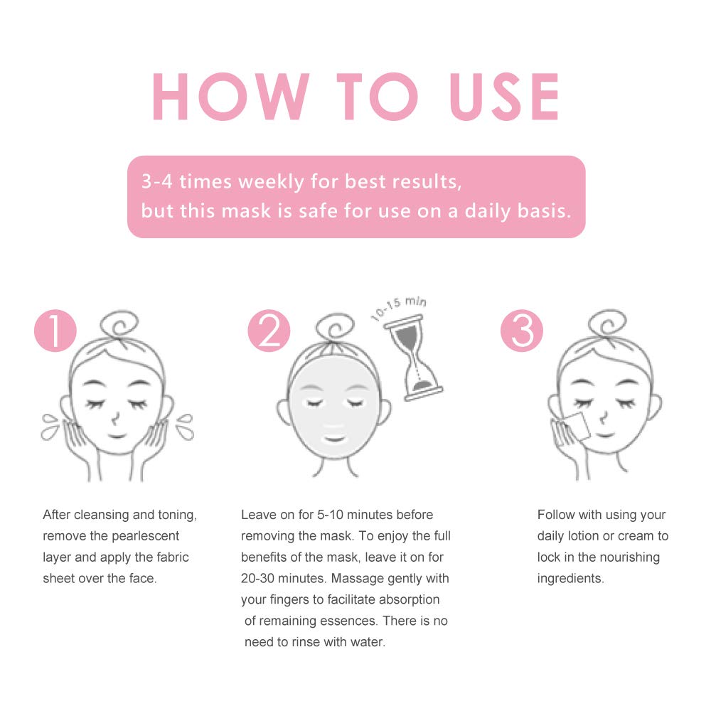 My Beauty Diary Máscara facial ultra hidratante de ácido hialurónico (8 hojas), versión en inglés