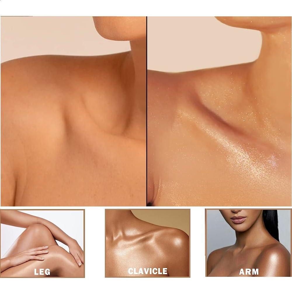 Maquillaje iluminador de cuerpo blanco, de larga duración, impermeable, líquido para el cabello y el cuerpo, aceite brillante (blanco)
