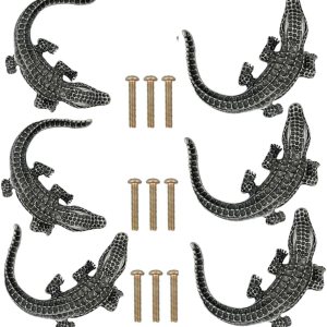 6 manijas decorativas con forma de cocodrilo, manijas decorativas de herrajes para gabinete, armario, cajón, aparador, perillas de un solo agujero, 6 manijas decorativas con forma de cocodrilo, manijas decorativas de herrajes para gabinete, armario, cajón, aparador, perillas de un solo agujero,