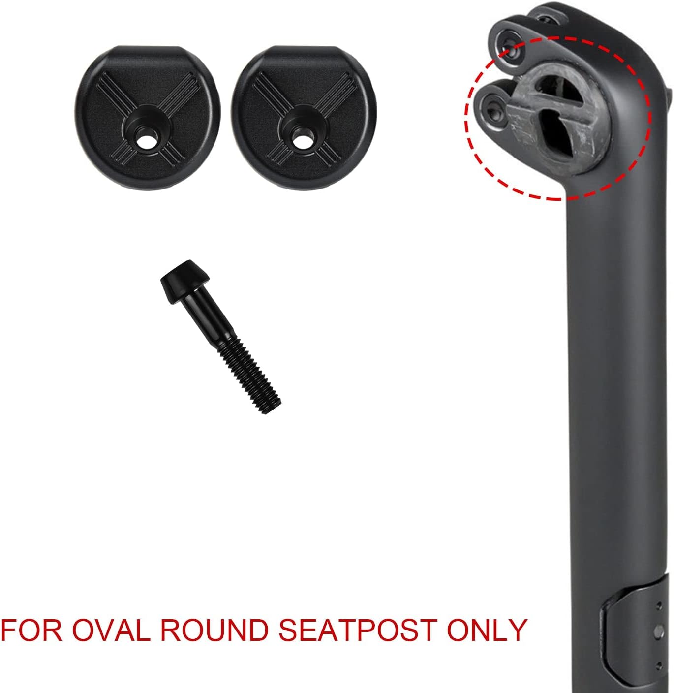 Xotic Tech – Abrazadera de oreja para tija de sillín de bicicleta, 7 x 10 pulgadas, perno para carril ovalado de carbono compatible con TREK Madone